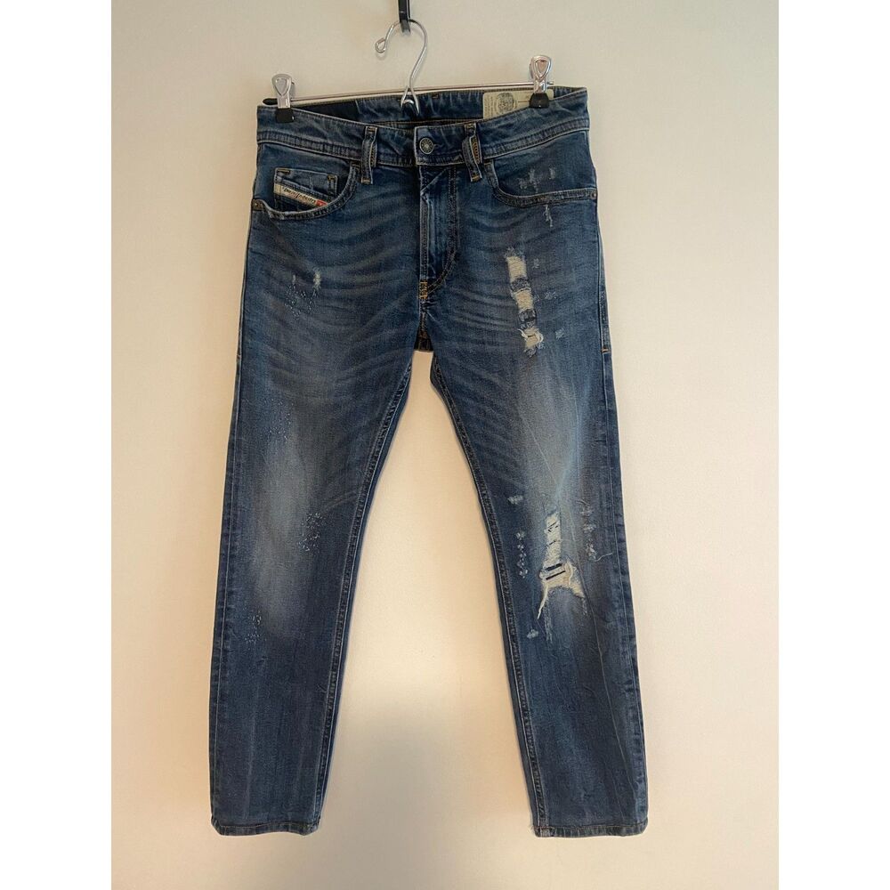 DIESEL "thommer" Slim-Skinny Jeans W27 L30 Distressed Luxury Denim